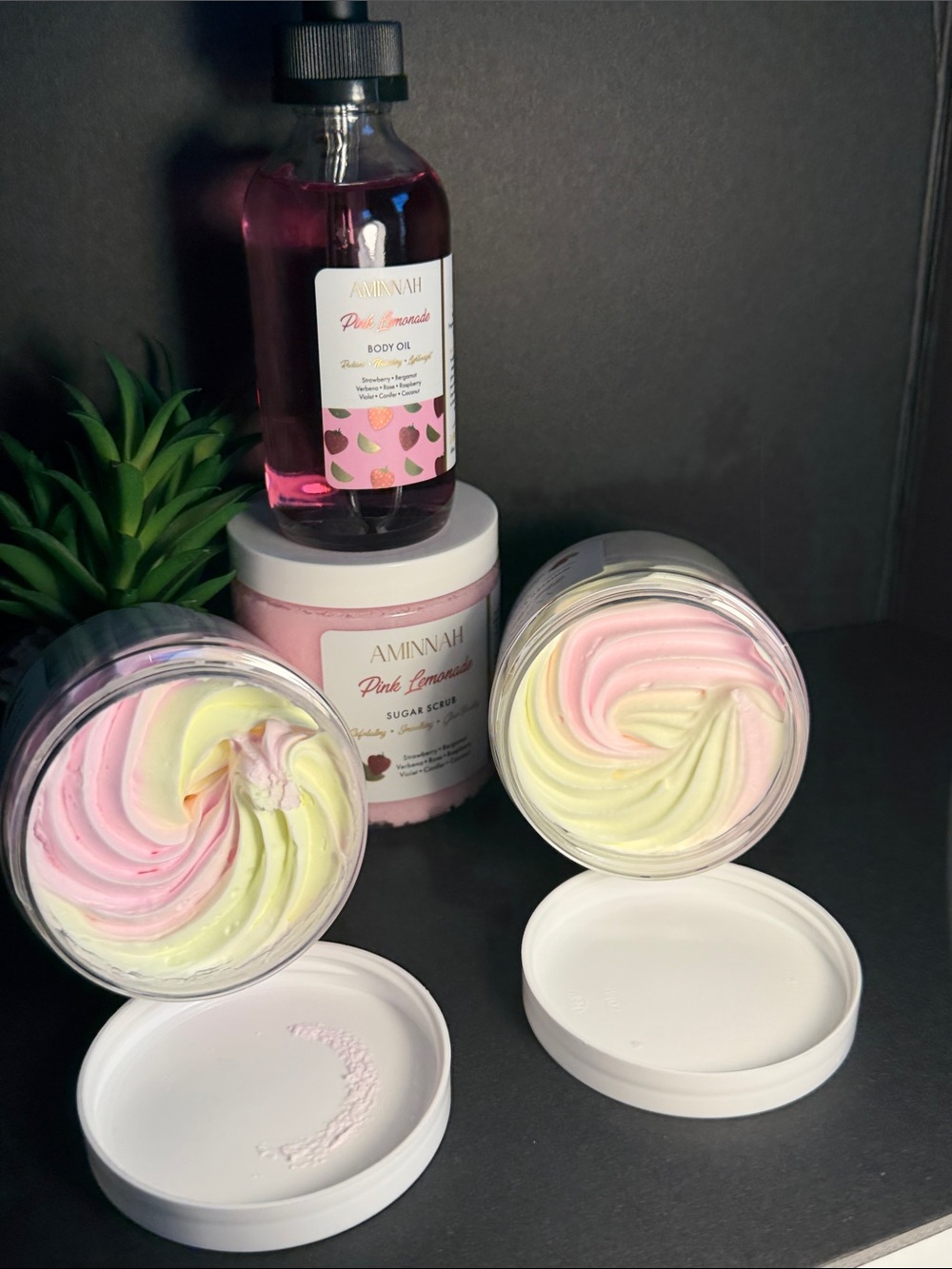 💕 $10 each and $25 for oil💕Aminnah Pink Lemonade Body Care Bundle